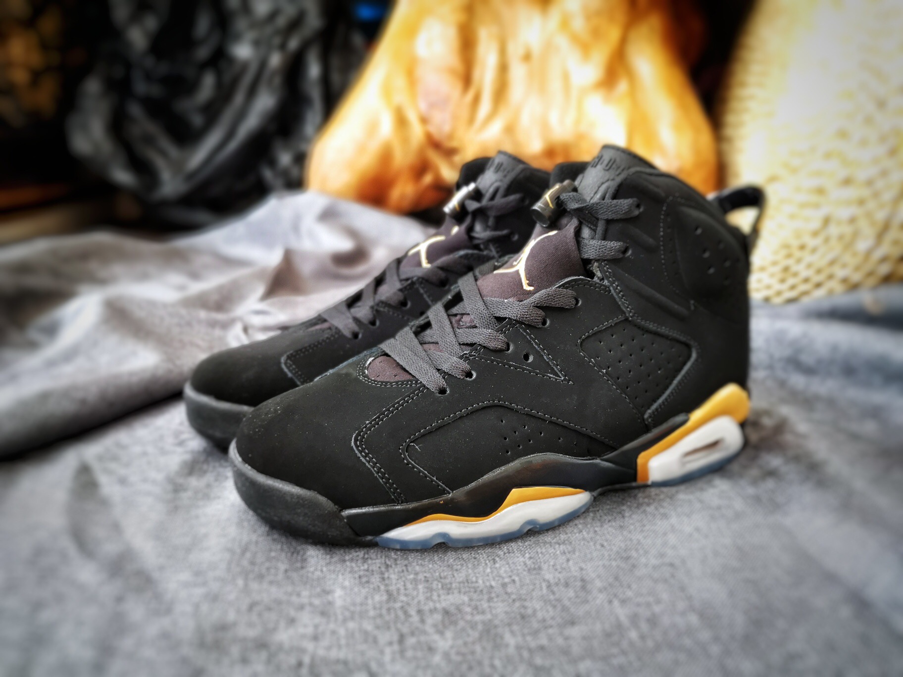 2019 Men Jordan 6 Black Gold Shoes